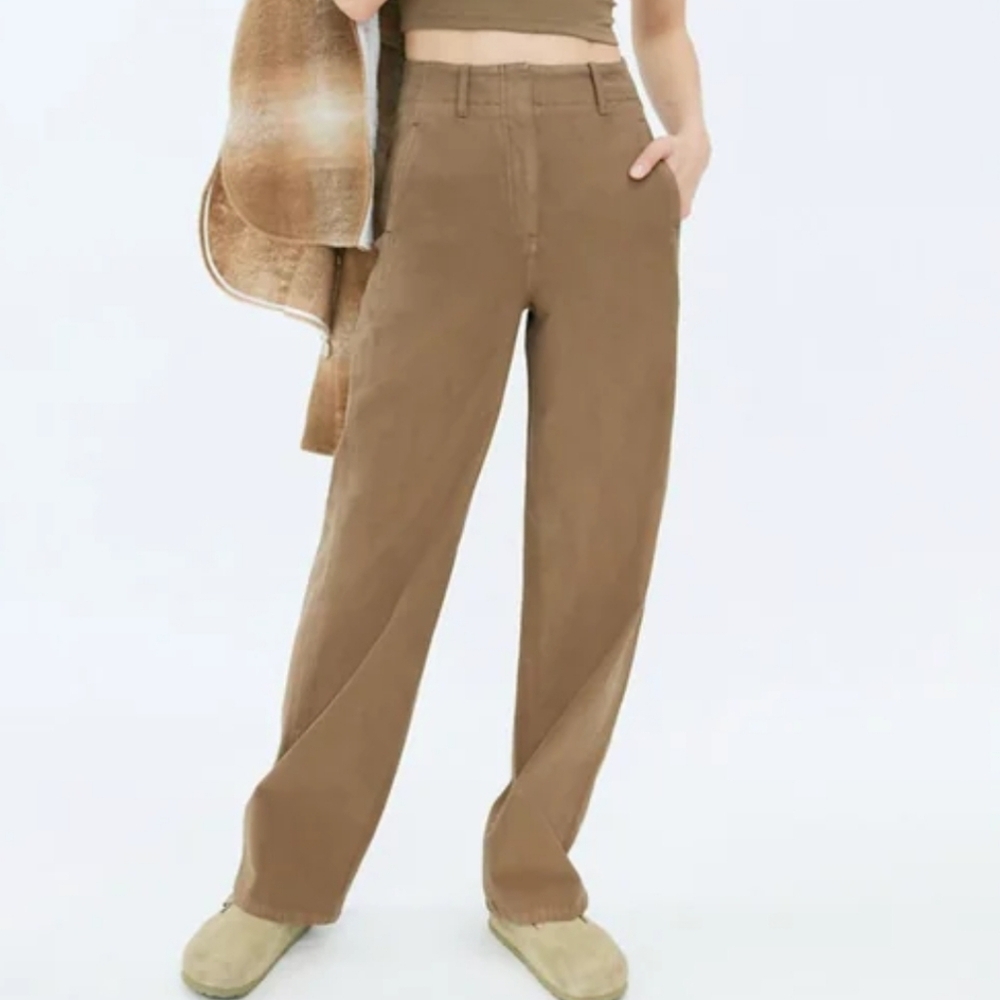 Wilfred Free Ascendant Pant Straight Leg Utility Brown Size 2 - Picture 2 of 10